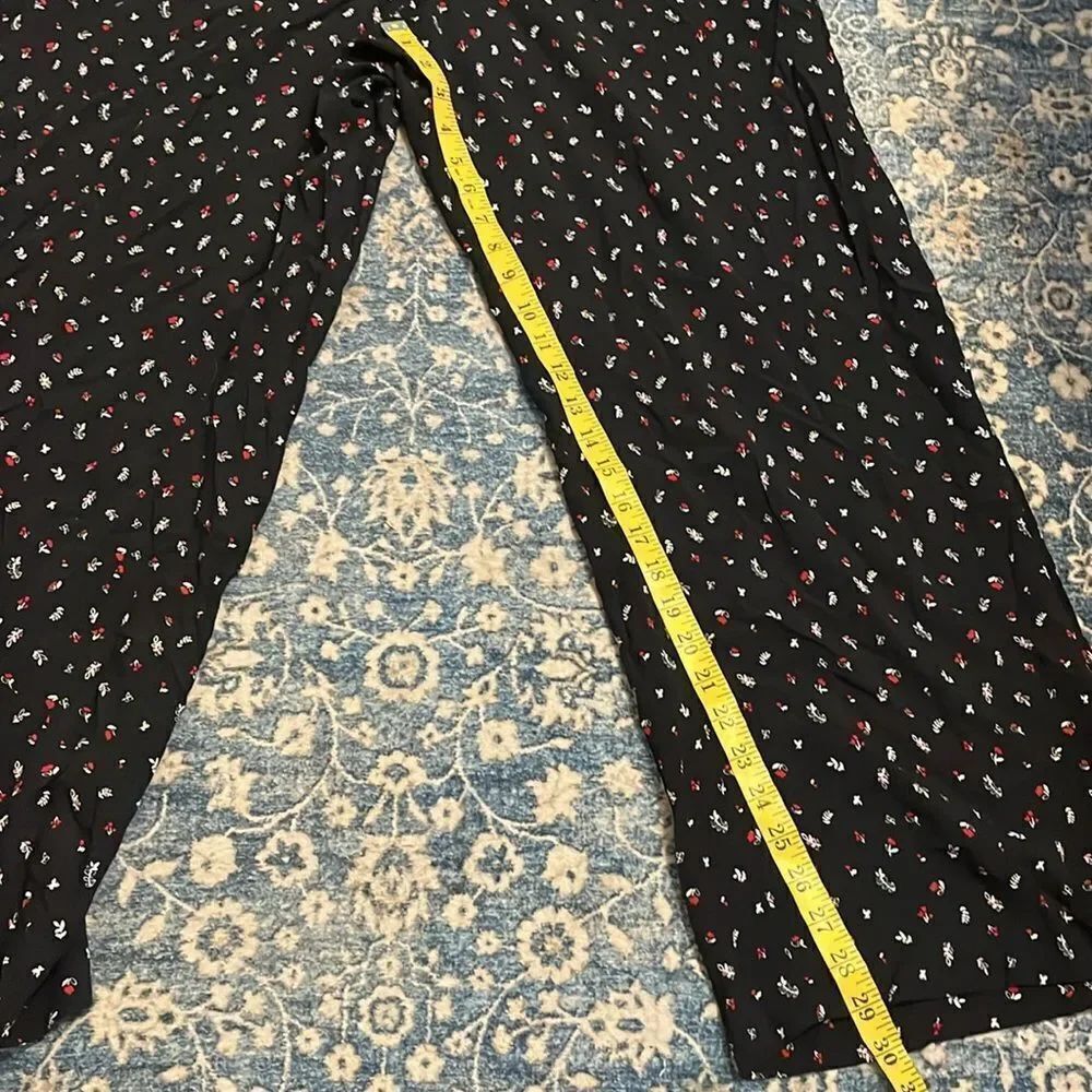 J.Jill Black Floral Design Wide Leg Boho Buttons Pockets Jumpsuit Contemporary - Picture 8 of 17